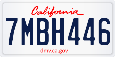 CA license plate 7MBH446