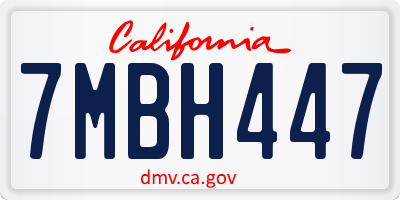 CA license plate 7MBH447