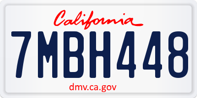 CA license plate 7MBH448