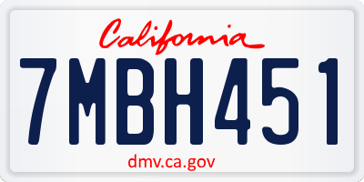CA license plate 7MBH451