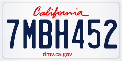 CA license plate 7MBH452