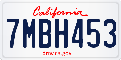 CA license plate 7MBH453