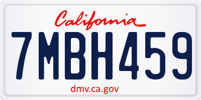 CA license plate 7MBH459