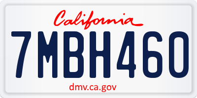 CA license plate 7MBH460