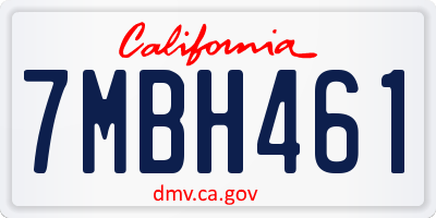 CA license plate 7MBH461
