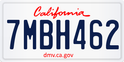 CA license plate 7MBH462