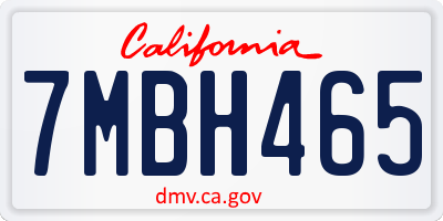CA license plate 7MBH465