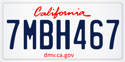 CA license plate 7MBH467
