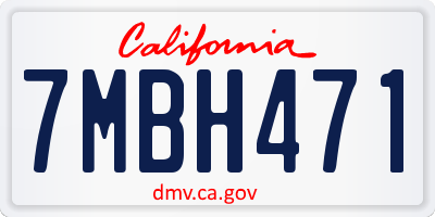 CA license plate 7MBH471