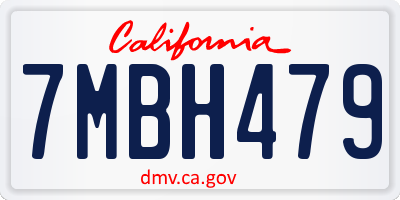 CA license plate 7MBH479