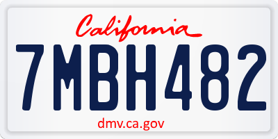 CA license plate 7MBH482