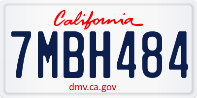 CA license plate 7MBH484