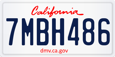 CA license plate 7MBH486
