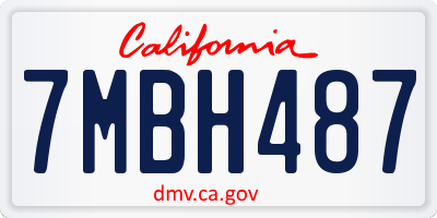 CA license plate 7MBH487