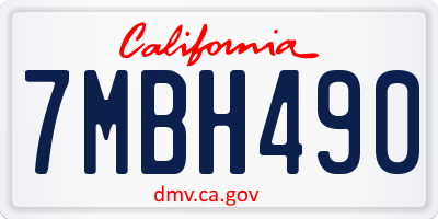 CA license plate 7MBH490