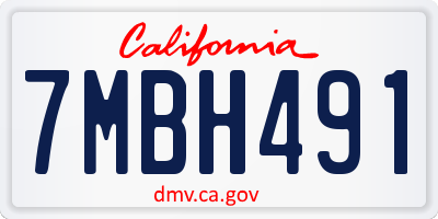 CA license plate 7MBH491