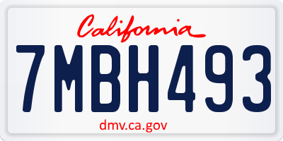 CA license plate 7MBH493