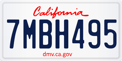 CA license plate 7MBH495