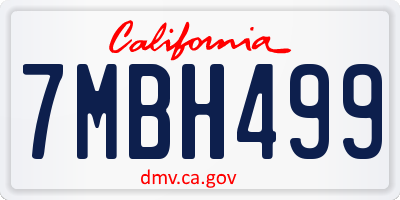 CA license plate 7MBH499
