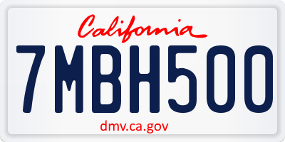 CA license plate 7MBH500