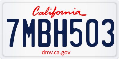 CA license plate 7MBH503