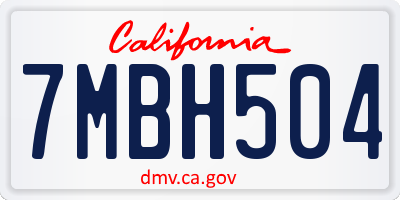 CA license plate 7MBH504