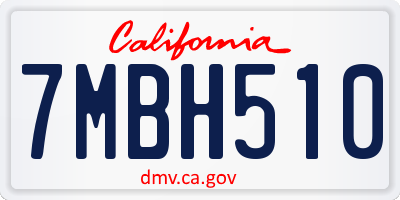 CA license plate 7MBH510