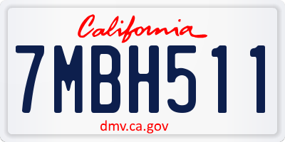 CA license plate 7MBH511