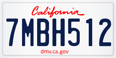 CA license plate 7MBH512