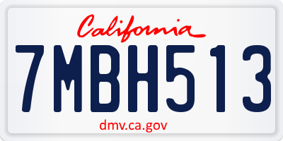 CA license plate 7MBH513