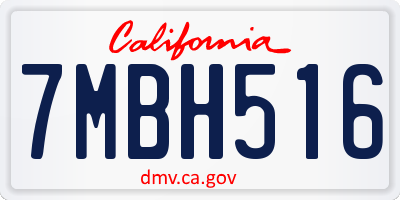 CA license plate 7MBH516