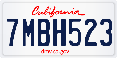 CA license plate 7MBH523