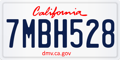 CA license plate 7MBH528