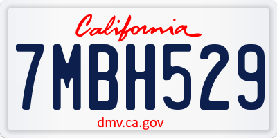 CA license plate 7MBH529