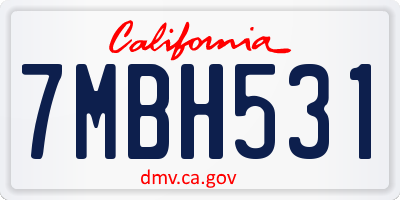CA license plate 7MBH531