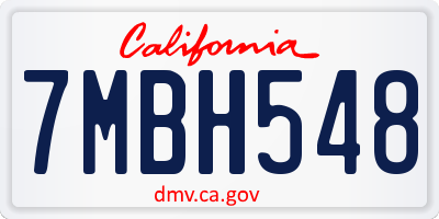 CA license plate 7MBH548