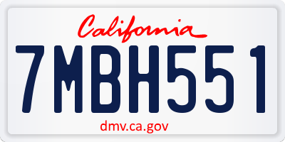 CA license plate 7MBH551