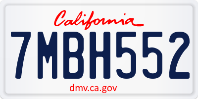 CA license plate 7MBH552