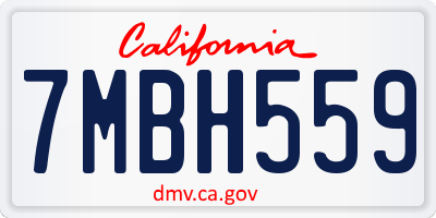 CA license plate 7MBH559