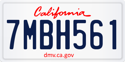 CA license plate 7MBH561