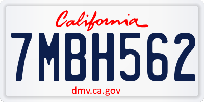CA license plate 7MBH562