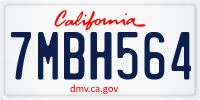 CA license plate 7MBH564