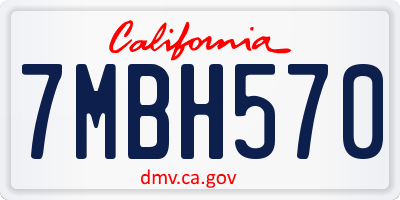 CA license plate 7MBH570