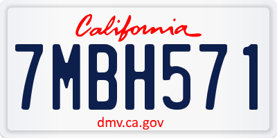 CA license plate 7MBH571