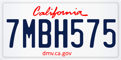 CA license plate 7MBH575