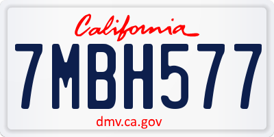 CA license plate 7MBH577