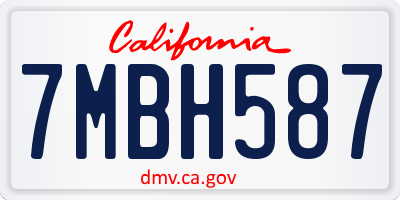CA license plate 7MBH587