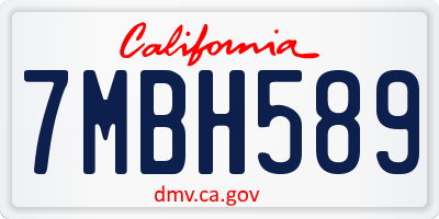 CA license plate 7MBH589