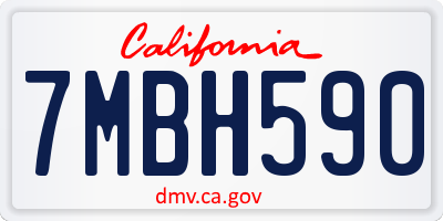 CA license plate 7MBH590