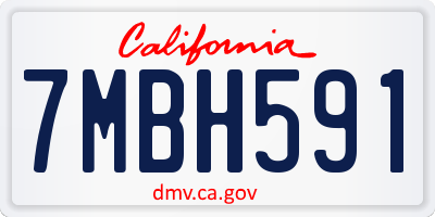 CA license plate 7MBH591